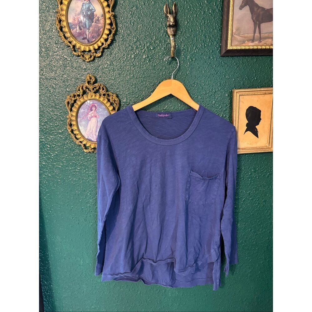 FRESH PRODUCE Navy Blue Long Sleeve Top, 100% Cotton, Size XS